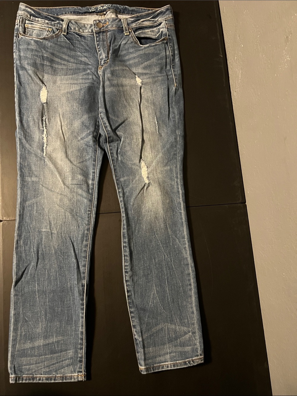 Victoria's Secret Light Blue Straight Jeans. VS Pencil 13/14